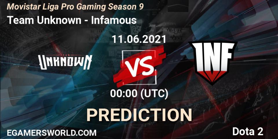 Prognoza Team Unknown - Infamous. 11.06.2021 at 00:04, Dota 2, Movistar Liga Pro Gaming Season 9