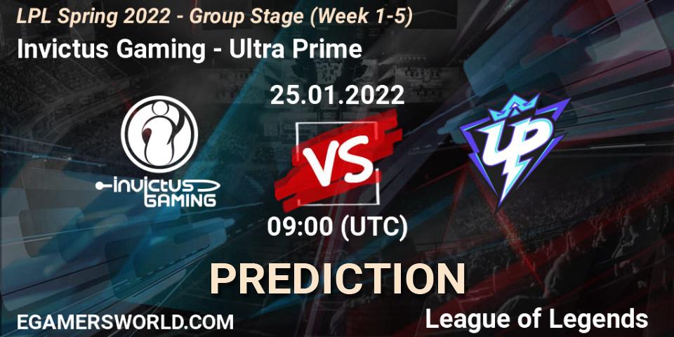 Prognoza Invictus Gaming - Ultra Prime. 25.01.2022 at 09:00, LoL, LPL Spring 2022 - Group Stage (Week 1-5)