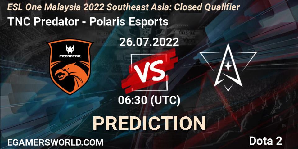 Prognoza TNC Predator - Polaris Esports. 26.07.2022 at 06:31, Dota 2, ESL One Malaysia 2022 Southeast Asia: Closed Qualifier