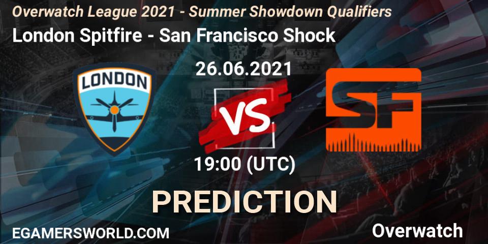 Prognoza London Spitfire - San Francisco Shock. 26.06.2021 at 19:00, Overwatch, Overwatch League 2021 - Summer Showdown Qualifiers