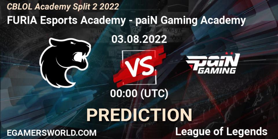 Prognoza FURIA Esports Academy - paiN Gaming Academy. 03.08.2022 at 00:00, LoL, CBLOL Academy Split 2 2022