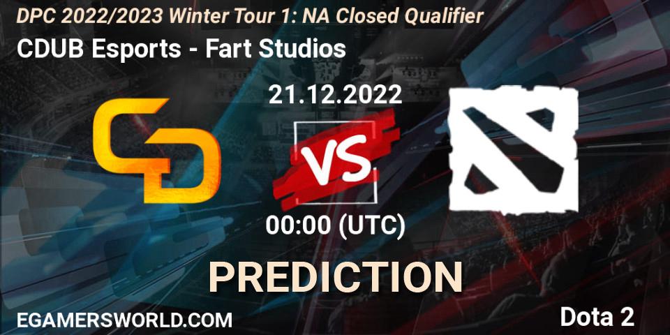 Prognoza CDUB Esports - Fart Studios. 21.12.22, Dota 2, DPC 2022/2023 Winter Tour 1: NA Closed Qualifier