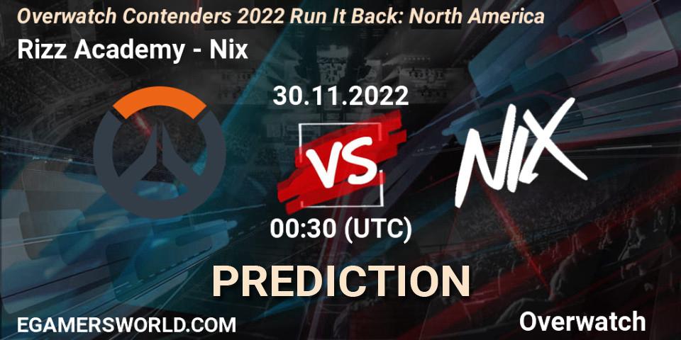 Prognoza Rizz Academy - Nix. 30.11.2022 at 00:30, Overwatch, Overwatch Contenders 2022 Run It Back: North America