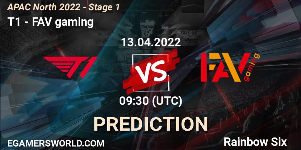 Prognoza T1 - FAV gaming. 13.04.2022 at 09:30, Rainbow Six, APAC North 2022 - Stage 1