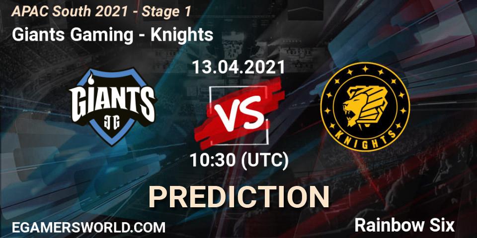 Prognoza Giants Gaming - Knights. 13.04.21, Rainbow Six, APAC South 2021 - Stage 1