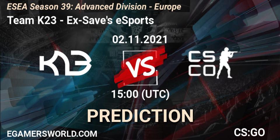 Prognoza Team K23 - Ex-Save's eSports. 02.11.2021 at 15:00, Counter-Strike (CS2), ESEA Season 39: Advanced Division - Europe