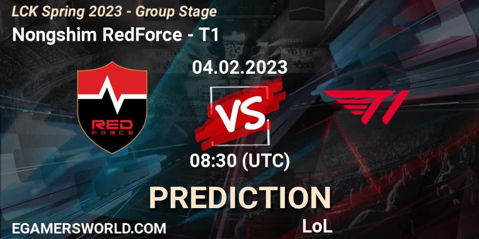 Prognoza Nongshim RedForce - T1. 04.02.23, LoL, LCK Spring 2023 - Group Stage