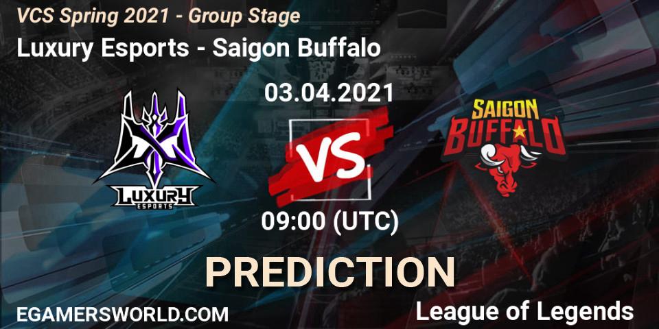 Prognoza Luxury Esports - Saigon Buffalo. 03.04.2021 at 10:00, LoL, VCS Spring 2021 - Group Stage