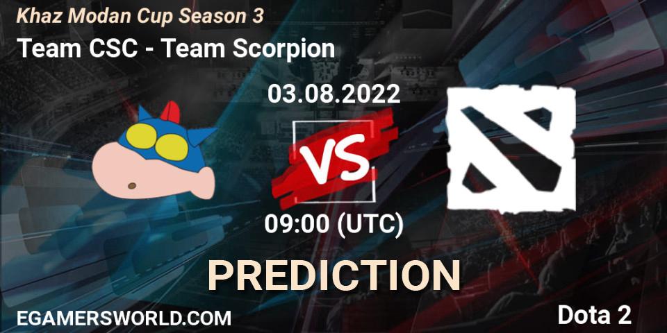 Prognoza Team CSC - Team Scorpion. 03.08.2022 at 09:38, Dota 2, Khaz Modan Cup Season 3