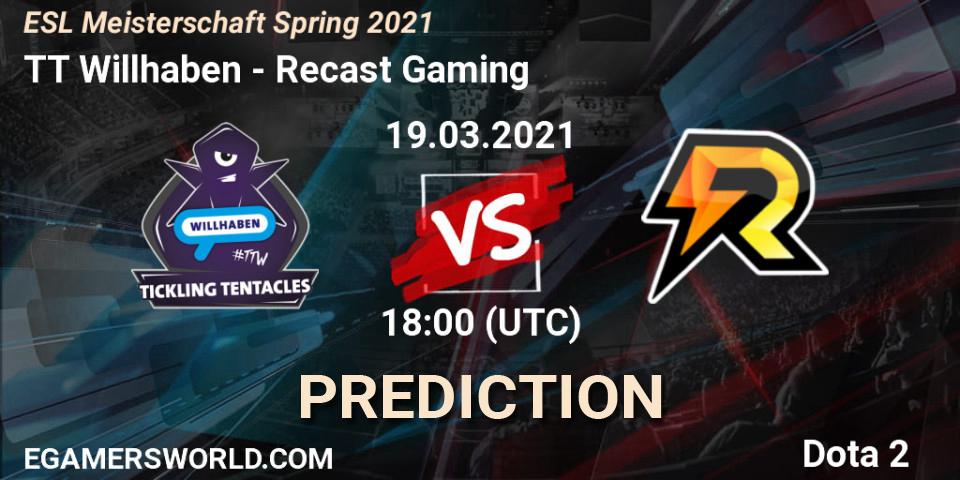 Prognoza TT Willhaben - Recast Gaming. 19.03.2021 at 18:03, Dota 2, ESL Meisterschaft Spring 2021