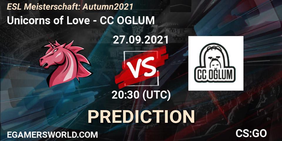 Prognoza Unicorns of Love - CC OGLUM. 27.09.2021 at 20:30, Counter-Strike (CS2), ESL Meisterschaft: Autumn 2021