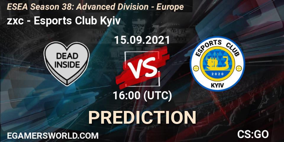 Prognoza zxc - Esports Club Kyiv. 15.09.2021 at 16:00, Counter-Strike (CS2), ESEA Season 38: Advanced Division - Europe