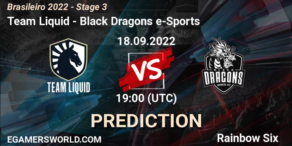 Prognoza Team Liquid - Black Dragons e-Sports. 18.09.22, Rainbow Six, Brasileirão 2022 - Stage 3