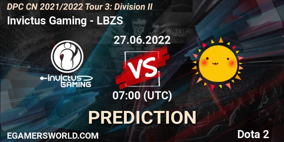 Prognoza Invictus Gaming - LBZS. 27.06.2022 at 08:00, Dota 2, DPC CN 2021/2022 Tour 3: Division II