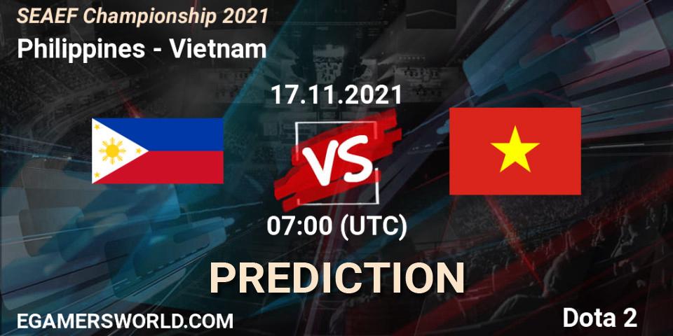 Prognoza Philippines - Vietnam. 17.11.2021 at 06:59, Dota 2, SEAEF Dota2 Championship 2021