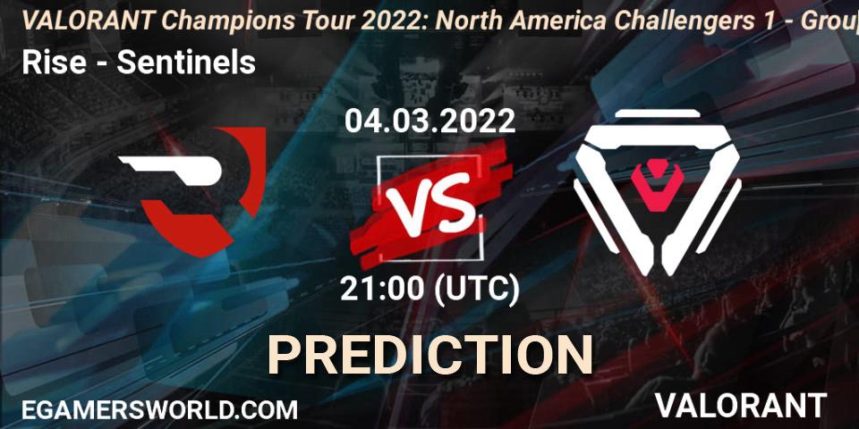 Prognoza Rise - Sentinels. 04.03.2022 at 21:15, VALORANT, VCT 2022: North America Challengers 1 - Group Stage