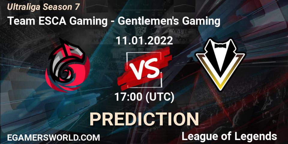 Prognoza Team ESCA Gaming - Gentlemen's Gaming. 11.01.2022 at 17:00, LoL, Ultraliga Season 7