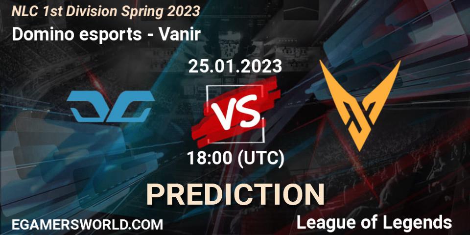 Prognoza Domino esports - Vanir. 25.01.2023 at 18:00, LoL, NLC 1st Division Spring 2023