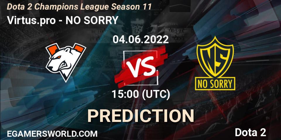 Prognoza Virtus.pro - NO SORRY. 04.06.2022 at 15:05, Dota 2, Dota 2 Champions League Season 11