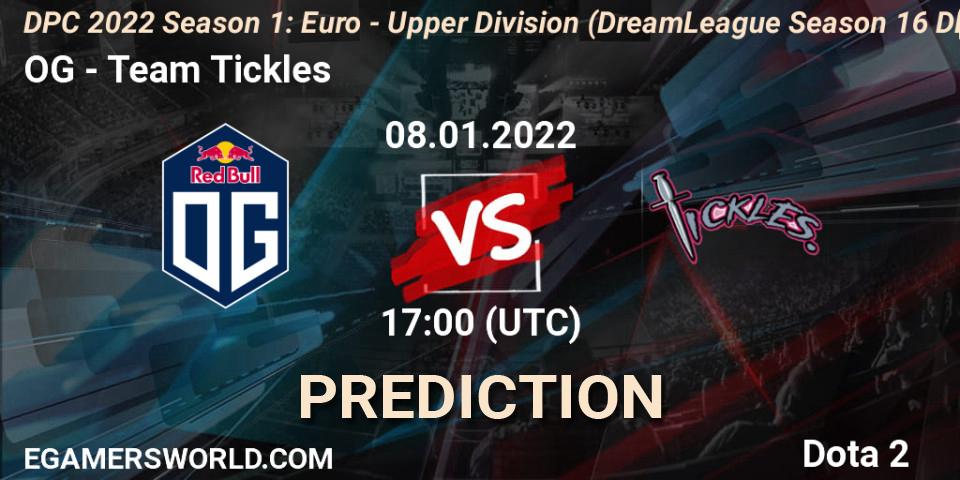Prognoza OG - Team Tickles. 08.01.2022 at 16:55, Dota 2, DPC 2022 Season 1: Euro - Upper Division (DreamLeague Season 16 DPC WEU)