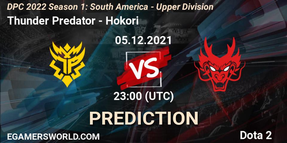 Prognoza Thunder Predator - Hokori. 05.12.21, Dota 2, DPC 2022 Season 1: South America - Upper Division