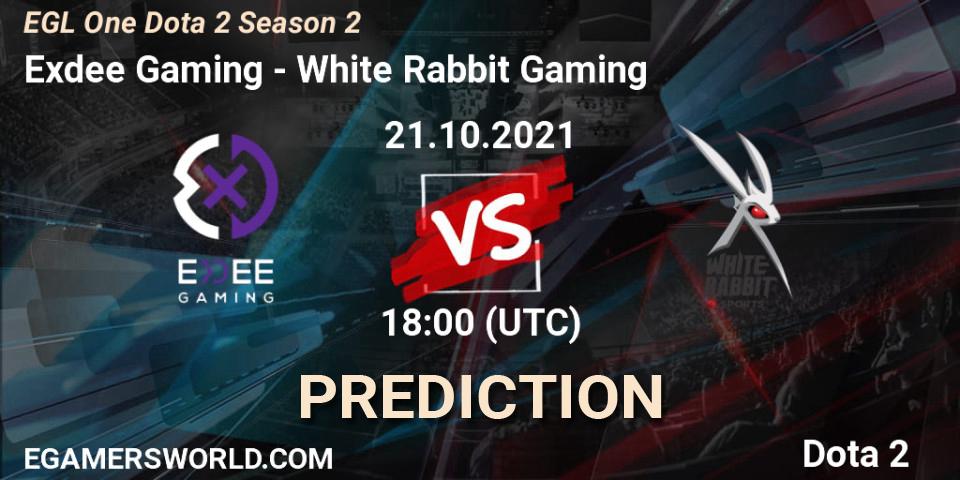 Prognoza Exdee Gaming - White Rabbit Gaming. 21.10.2021 at 18:05, Dota 2, EGL One Dota 2 Season 2