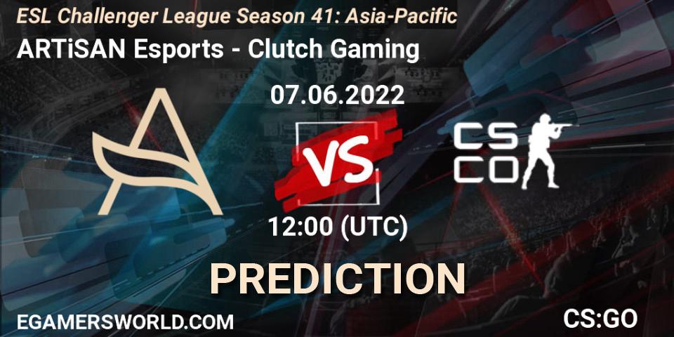Prognoza ARTiSAN Esports - Clutch Gaming. 07.06.2022 at 12:00, Counter-Strike (CS2), ESL Challenger League Season 41: Asia-Pacific