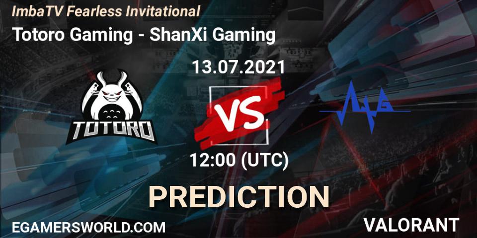 Prognoza Totoro Gaming - ShanXi Gaming. 13.07.2021 at 12:00, VALORANT, ImbaTV Fearless Invitational