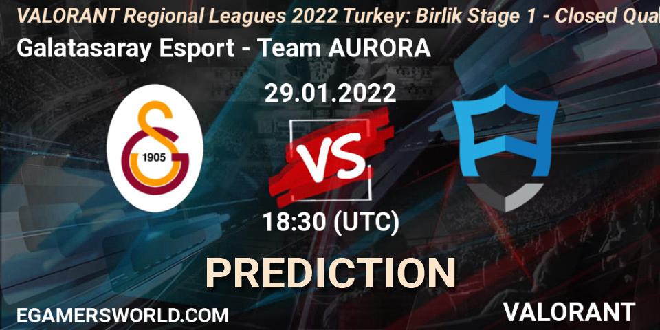 Prognoza Galatasaray Esport - Team AURORA. 29.01.2022 at 17:00, VALORANT, VALORANT Regional Leagues 2022 Turkey: Birlik Stage 1 - Closed Qualifier