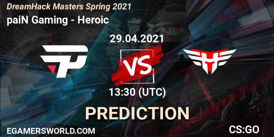 Prognoza paiN Gaming - Heroic. 29.04.2021 at 14:25, Counter-Strike (CS2), DreamHack Masters Spring 2021