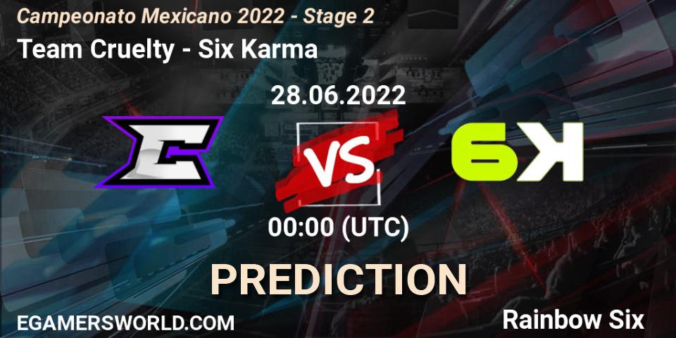 Prognoza Team Cruelty - Six Karma. 27.06.22, Rainbow Six, Campeonato Mexicano 2022 - Stage 2