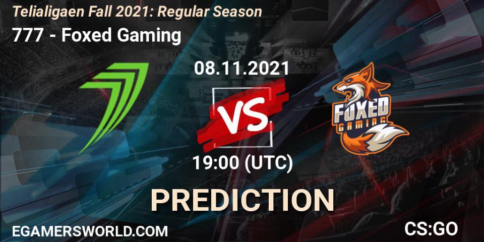 Prognoza 777 - Foxed Gaming. 08.11.21, CS2 (CS:GO), Telialigaen Fall 2021: Regular Season