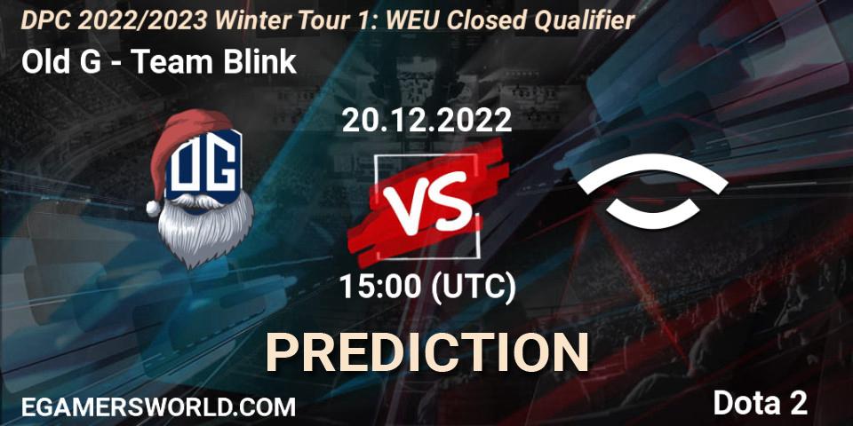 Prognoza Old G - Team Blink. 20.12.2022 at 12:00, Dota 2, DPC 2022/2023 Winter Tour 1: WEU Closed Qualifier