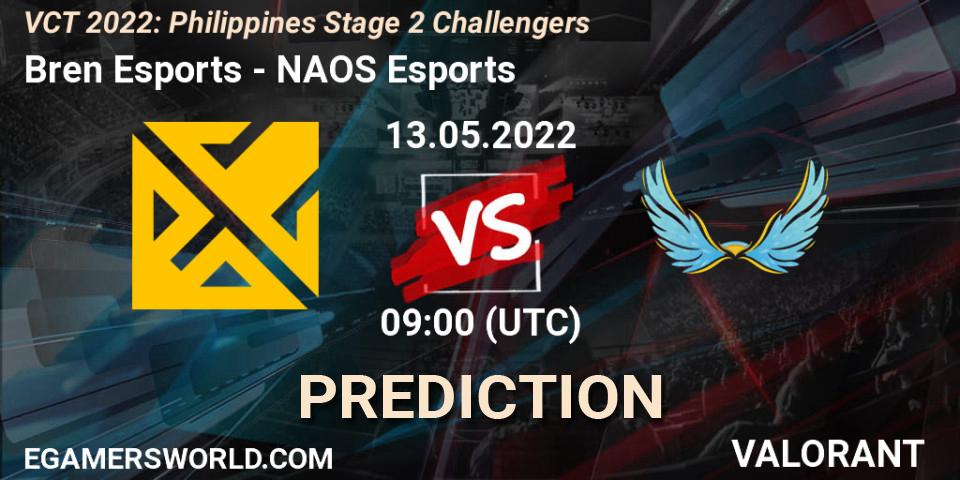 Prognoza Bren Esports - NAOS Esports. 13.05.2022 at 10:00, VALORANT, VCT 2022: Philippines Stage 2 Challengers