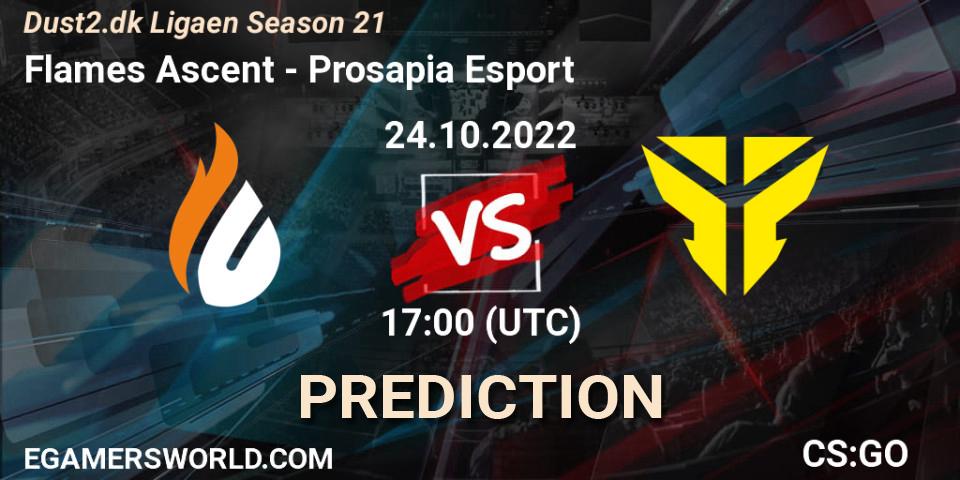 Prognoza Flames Ascent - Prosapia Esport. 24.10.2022 at 18:00, Counter-Strike (CS2), Dust2.dk Ligaen Season 21