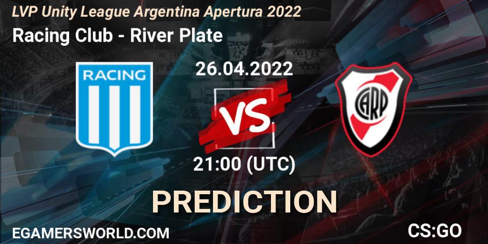 Prognoza Racing Club - River Plate. 26.04.2022 at 21:00, Counter-Strike (CS2), LVP Unity League Argentina Apertura 2022