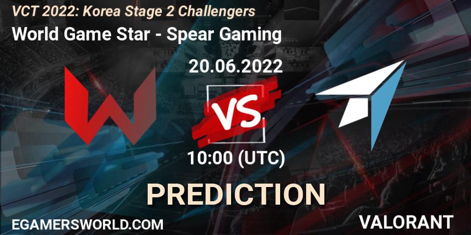 Prognoza World Game Star - Spear Gaming. 20.06.22, VALORANT, VCT 2022: Korea Stage 2 Challengers