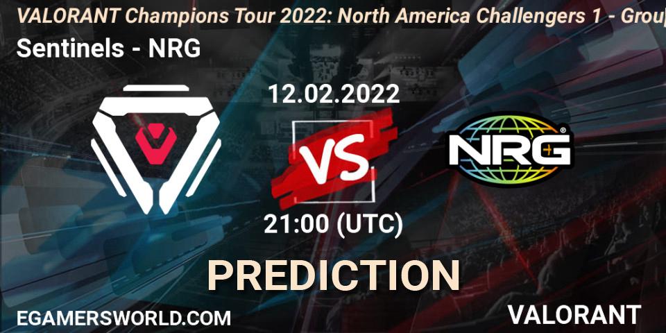 Prognoza Sentinels - NRG. 12.02.2022 at 21:00, VALORANT, VCT 2022: North America Challengers 1 - Group Stage