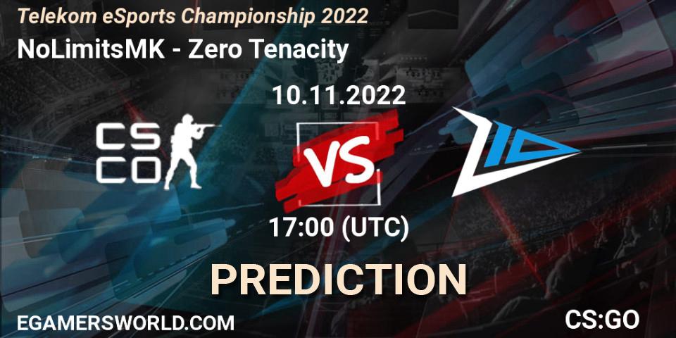 Prognoza NoLimitsMK - Zero Tenacity. 10.11.2022 at 17:00, Counter-Strike (CS2), Telekom eSports Championship 2022