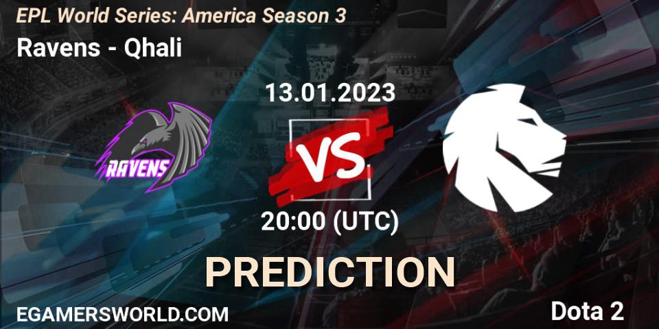 Prognoza Ravens - Qhali. 13.01.23, Dota 2, EPL World Series: America Season 3