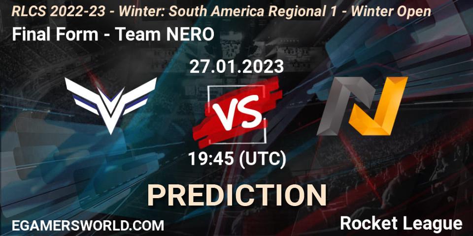 Prognoza Final Form - Team NERO. 27.01.2023 at 19:45, Rocket League, RLCS 2022-23 - Winter: South America Regional 1 - Winter Open