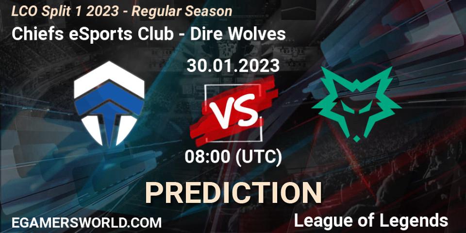 Prognoza Chiefs eSports Club - Dire Wolves. 30.01.23, LoL, LCO Split 1 2023 - Regular Season