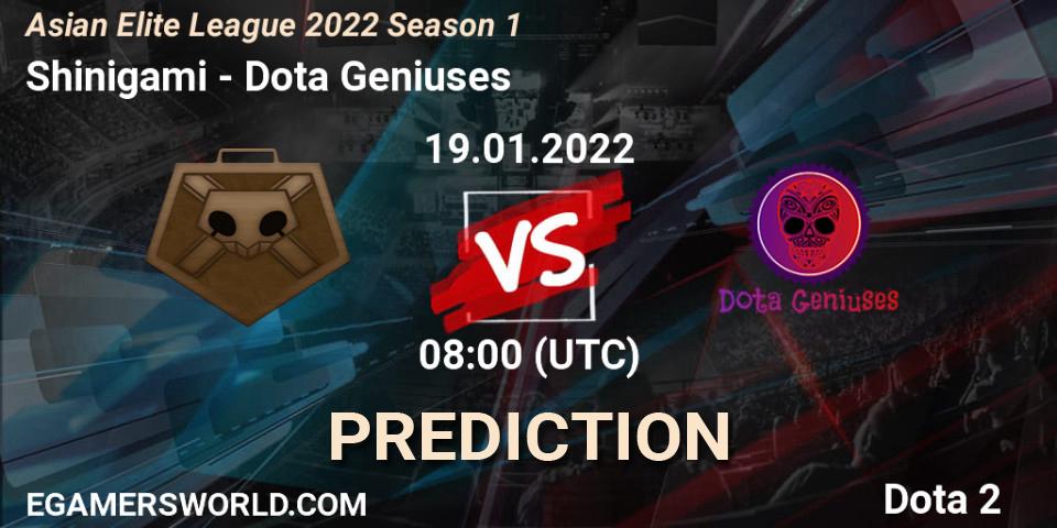 Prognoza Shinigami - Dota Geniuses. 19.01.2022 at 07:58, Dota 2, Asian Elite League 2022 Season 1