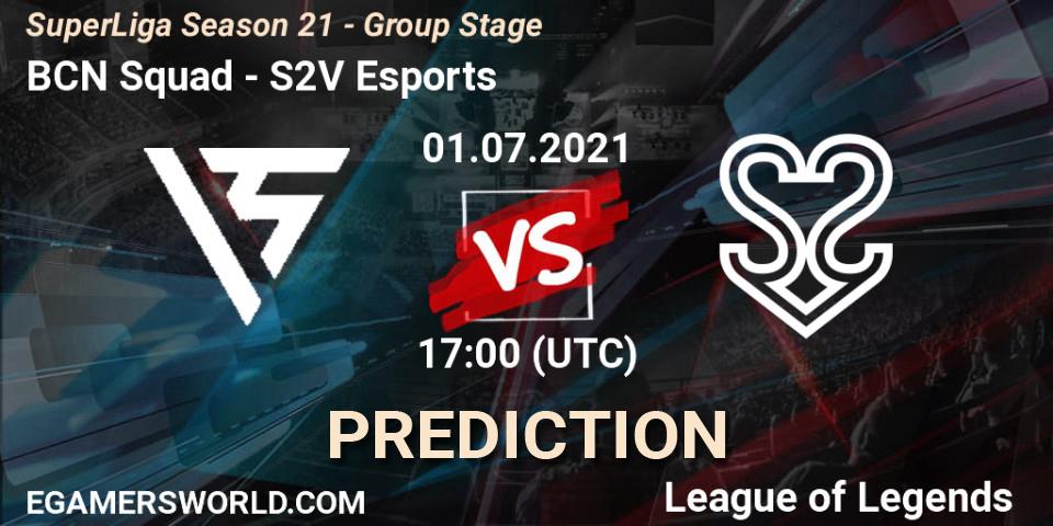 Prognoza BCN Squad - S2V Esports. 01.07.21, LoL, SuperLiga Season 21 - Group Stage 