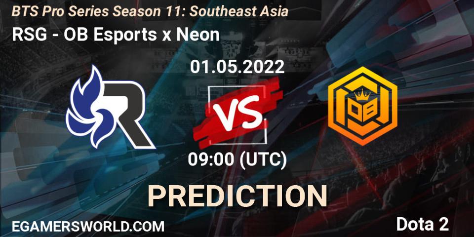 Prognoza RSG - OB Esports x Neon. 30.04.2022 at 09:16, Dota 2, BTS Pro Series Season 11: Southeast Asia