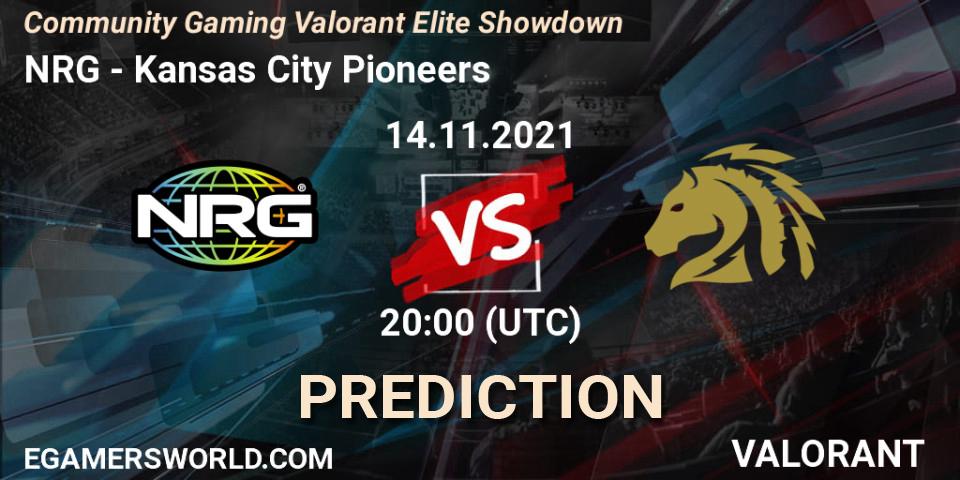 Prognoza NRG - Kansas City Pioneers. 14.11.2021 at 20:00, VALORANT, Community Gaming Valorant Elite Showdown