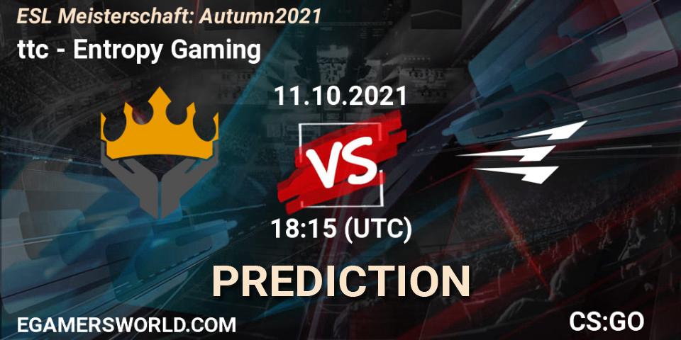 Prognoza ttc - Entropy Gaming. 11.10.2021 at 18:15, Counter-Strike (CS2), ESL Meisterschaft: Autumn 2021