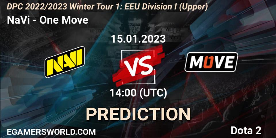 Prognoza NaVi - One Move. 15.01.23, Dota 2, DPC 2022/2023 Winter Tour 1: EEU Division I (Upper)