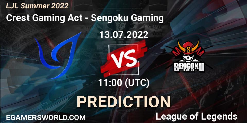 Prognoza Crest Gaming Act - Sengoku Gaming. 13.07.2022 at 11:15, LoL, LJL Summer 2022