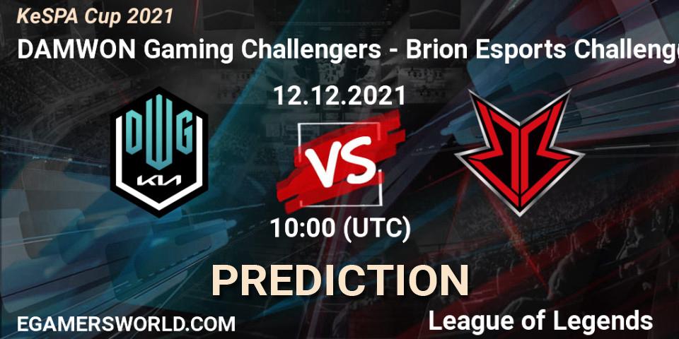 Prognoza DAMWON Gaming Challengers - Brion Esports Challengers. 12.12.2021 at 08:00, LoL, KeSPA Cup 2021